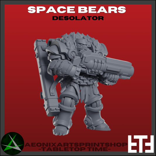 Heavy Makwa Marines Squad | Space Bears (10) - MKX Prime Brothers - Tabletop Time - 3d Printed Mini Marines