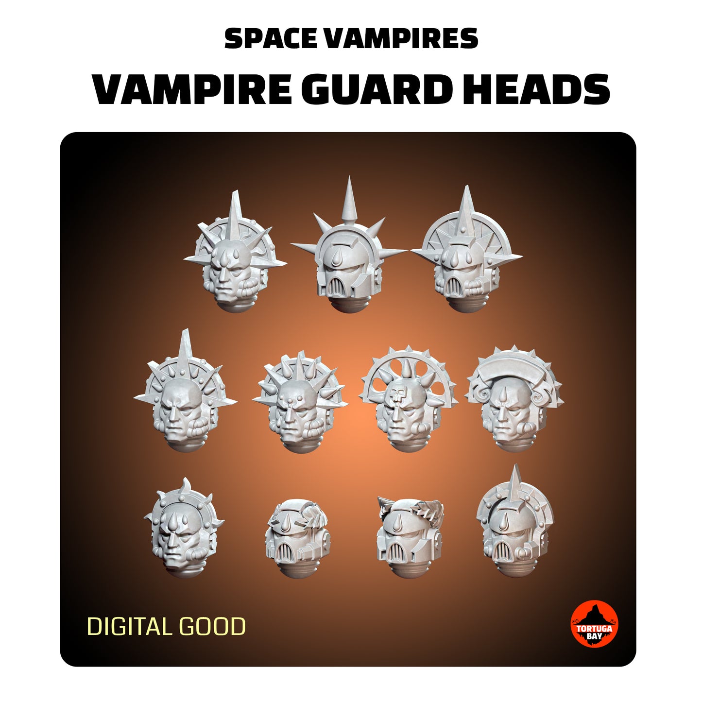 M7 Vampire Guard Helmets | Galaxy Marines Bits (11) - MKVII Battle Brothers - Tortugabay - 3d Printed Mini Marines