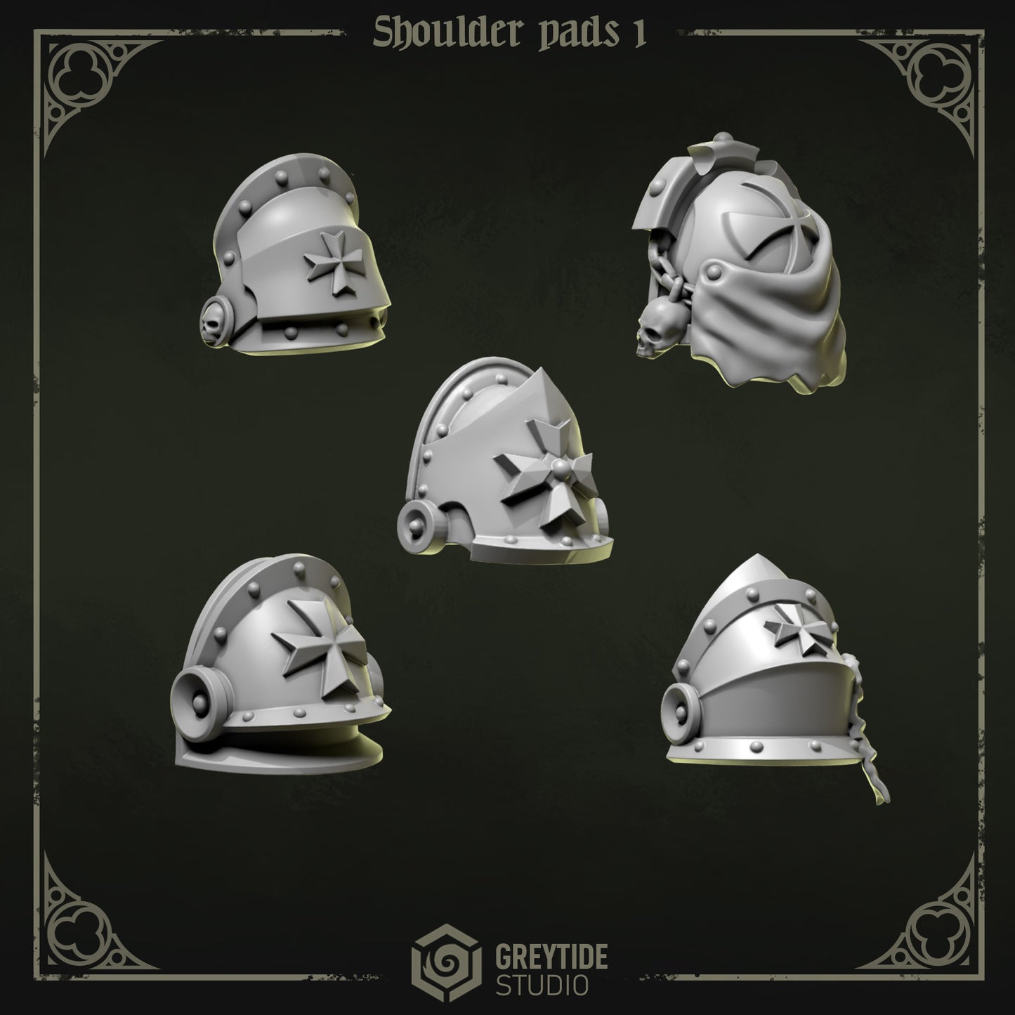 Shoulder Pads 1 Eternal Pilgrims | (5) - Battle Brothers - Greytide - Miniatures