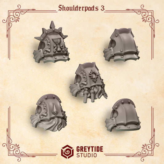 Shoulders 3 Crimson Lords | (5) - Battle Brothers - Greytide - Miniatures