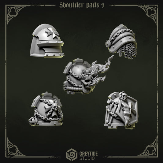 Shoulder Pads 4 Eternal Pilgrims | (5) - Battle Brothers - Greytide - Miniatures