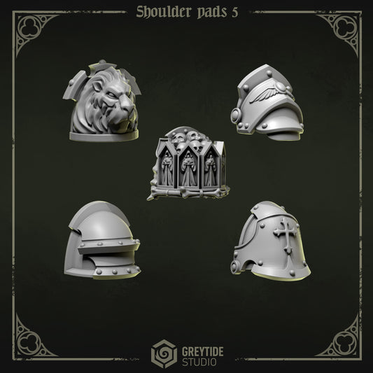 Shoulder Pads 5 Eternal Pilgrims | (5) - Battle Brothers - Greytide - Miniatures