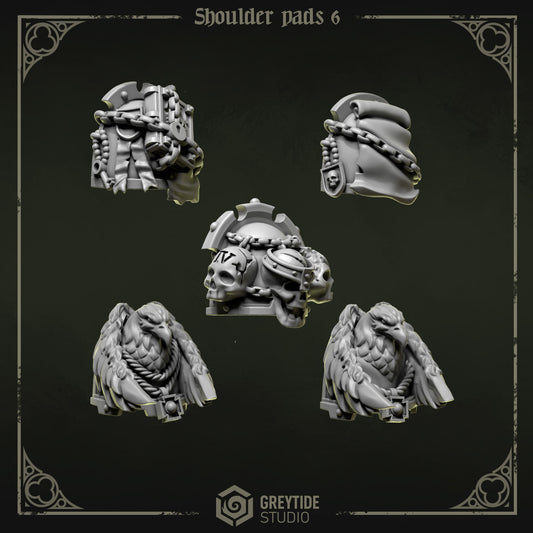Shoulder Pads 6 Eternal Pilgrims | (5) - Battle Brothers - Greytide - Miniatures