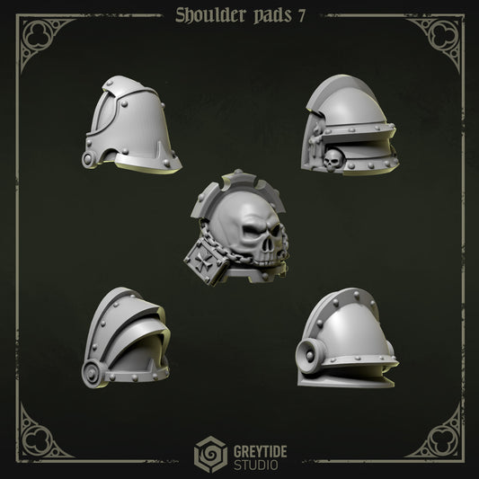 Shoulder Pads 7 Eternal Pilgrims | (5) - Battle Brothers - Greytide - Miniatures