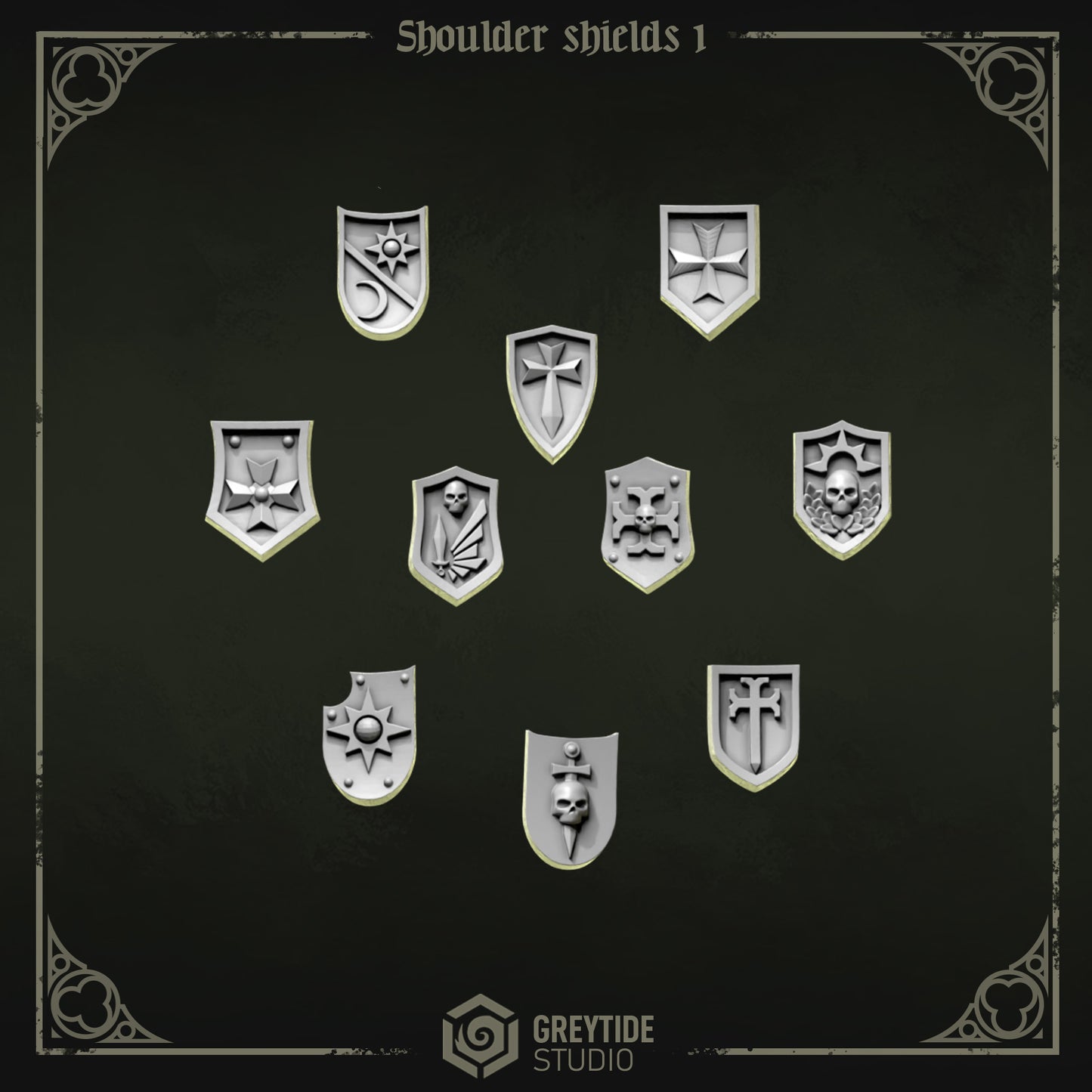 Should Shields 1 Eternal Pilgrims | Battle Brothers - Greytide - Miniatures