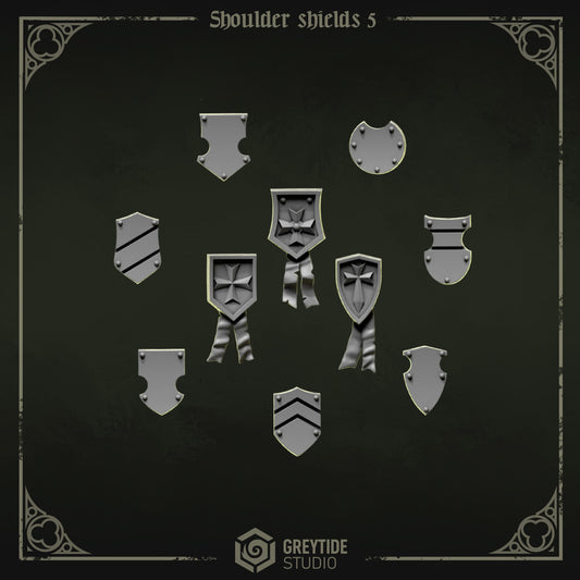 Should Shields 5 Eternal Pilgrims | Battle Brothers - Greytide - Miniatures