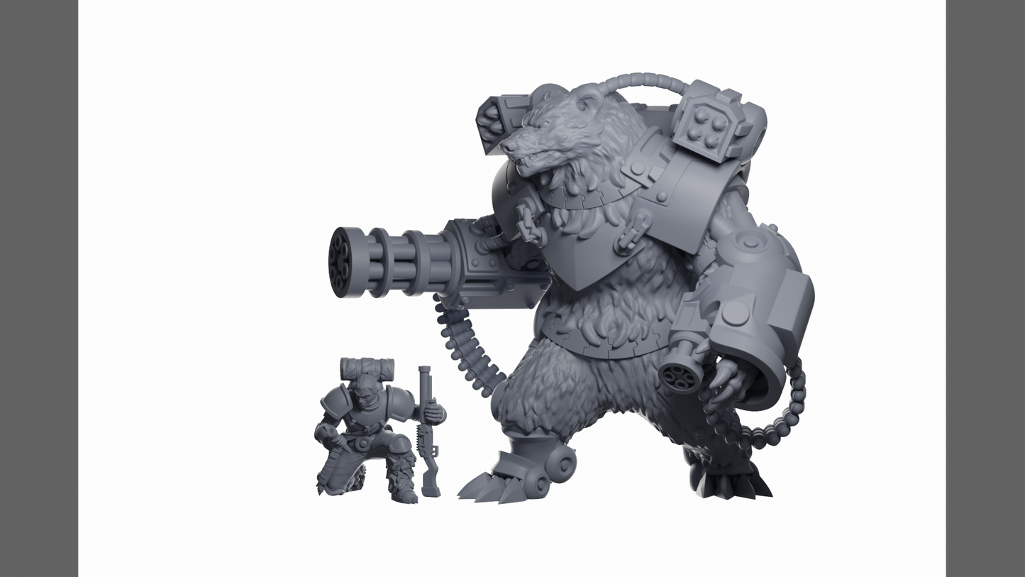 Dreadbear | Space Bears (1) - MKX Prime Brothers - Tabletop Time - 3D Printed Mini Marines