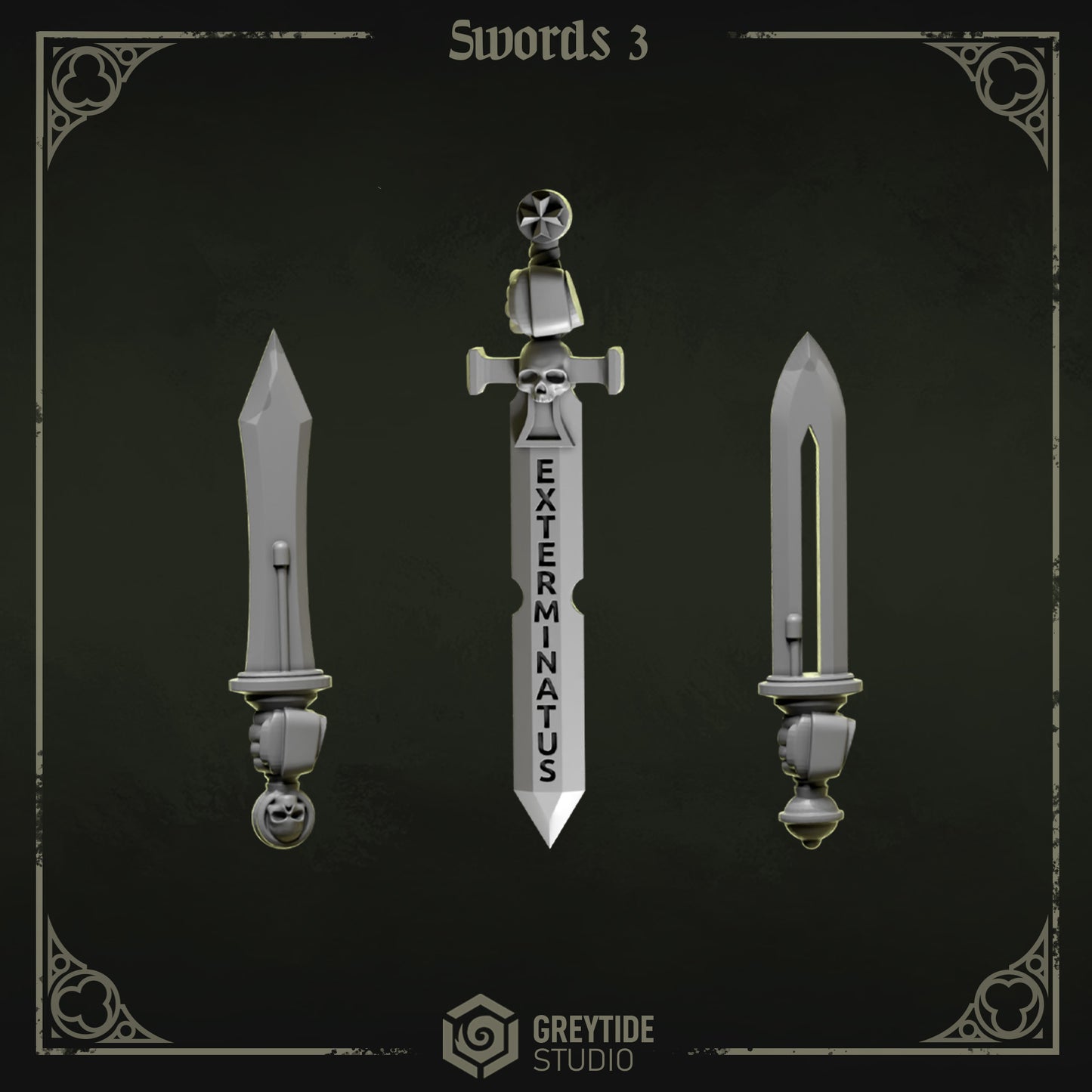 Swords 3 Eternal Pilgrims | (3) - Battle Brothers - Greytide - Miniatures