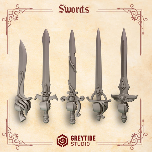Swords Crimson Lords | (5) - Battle Brothers - Greytide - Miniatures