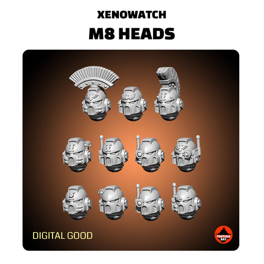 M8 Xenowatch Helmets | Galaxy Marines Bits (10) - MKVIII Battle Brothers - Tortugabay - 3D Printed Mini Marines