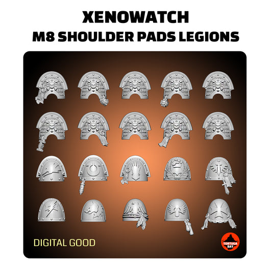 M8 Xenowatch Legions Shoulder Pads | Galaxy Marines Bits (20) - Battle Brothers - Tortugabay - 3D Printed Mini Marines
