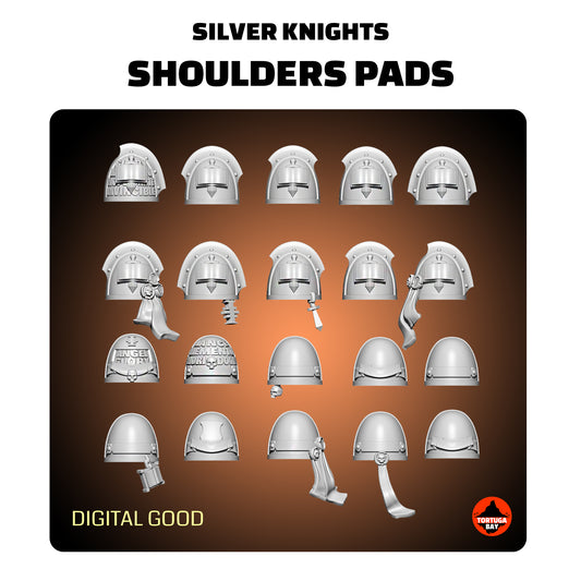 M3 Silver Knights Shoulder Pads | Galaxy Marines Bits (20) - MK3 Battle Brothers- Tortugabay - 3d Printed Mini Marines