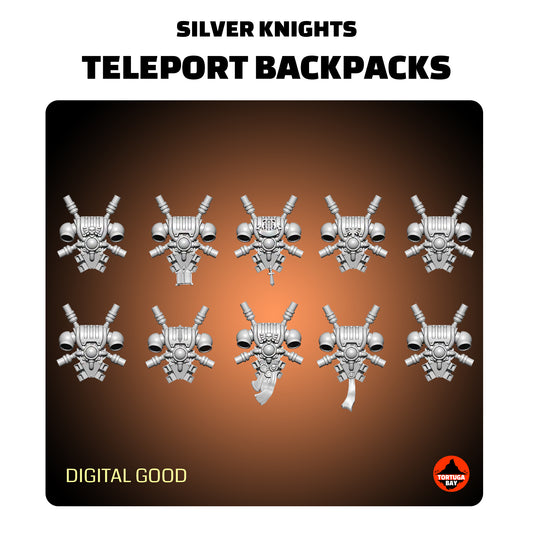 M3 Silver Knights Teleport Backpacks | Galaxy Marines Bits (10) - MKIII Battle Brothers- Tortugabay - 3d Printed Mini Marines