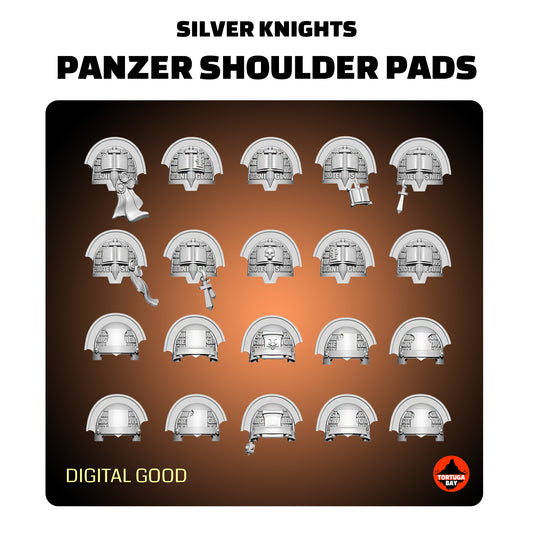 Silver Knights Heavy Shoulder Pads | Galaxy Marines Bits (20) - Battle Brothers - Tortugabay - 3d Printed Mini Marines