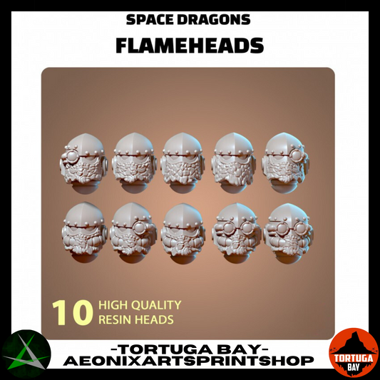 M3 Flame Dragon Helmets | Galaxy Marines Bits (10) - MKIII Battle Brothers- Tortugabay - 3d Printed Mini Marines
