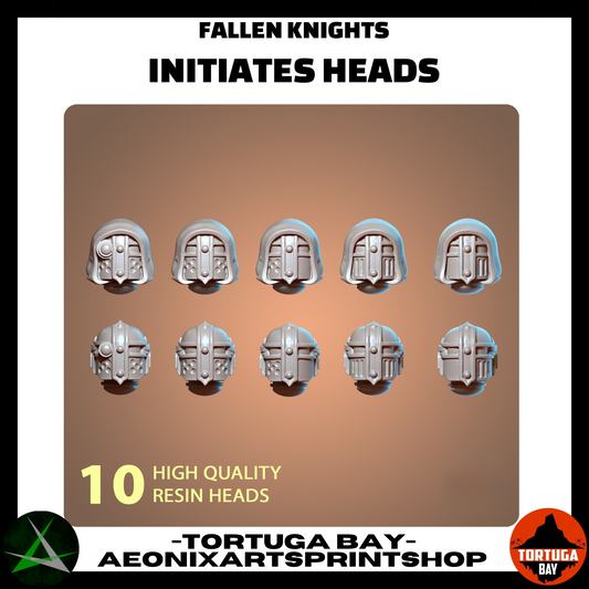M3 Fallen Knights Initiates Helmets | Galaxy Marines Bits (10) - MKIII Battle Brothers- Tortugabay - 3d Printed Mini Marines