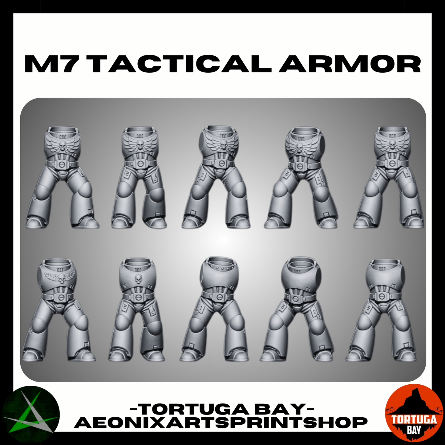 M7 Kit Box | Galaxy Marines Squad (10) - MKVII Battle Brothers - Tortugabay - 3d Printed Mini Marines