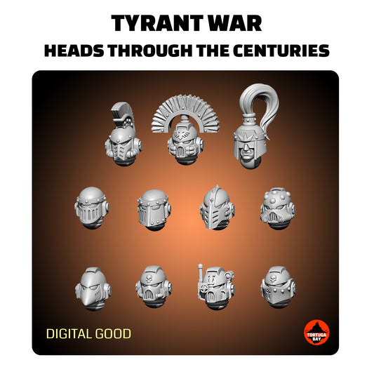 M6-M8 Helmets | Galaxy Marines Bits (10) - MKVIII Battle Brothers - Tortugabay - 3D Printed Mini Marines