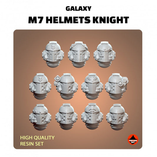 M7 Knight Helmets | Galaxy Marines Bits (11) - MKVII Battle Brothers - Tortugabay - 3d Printed Mini Marines