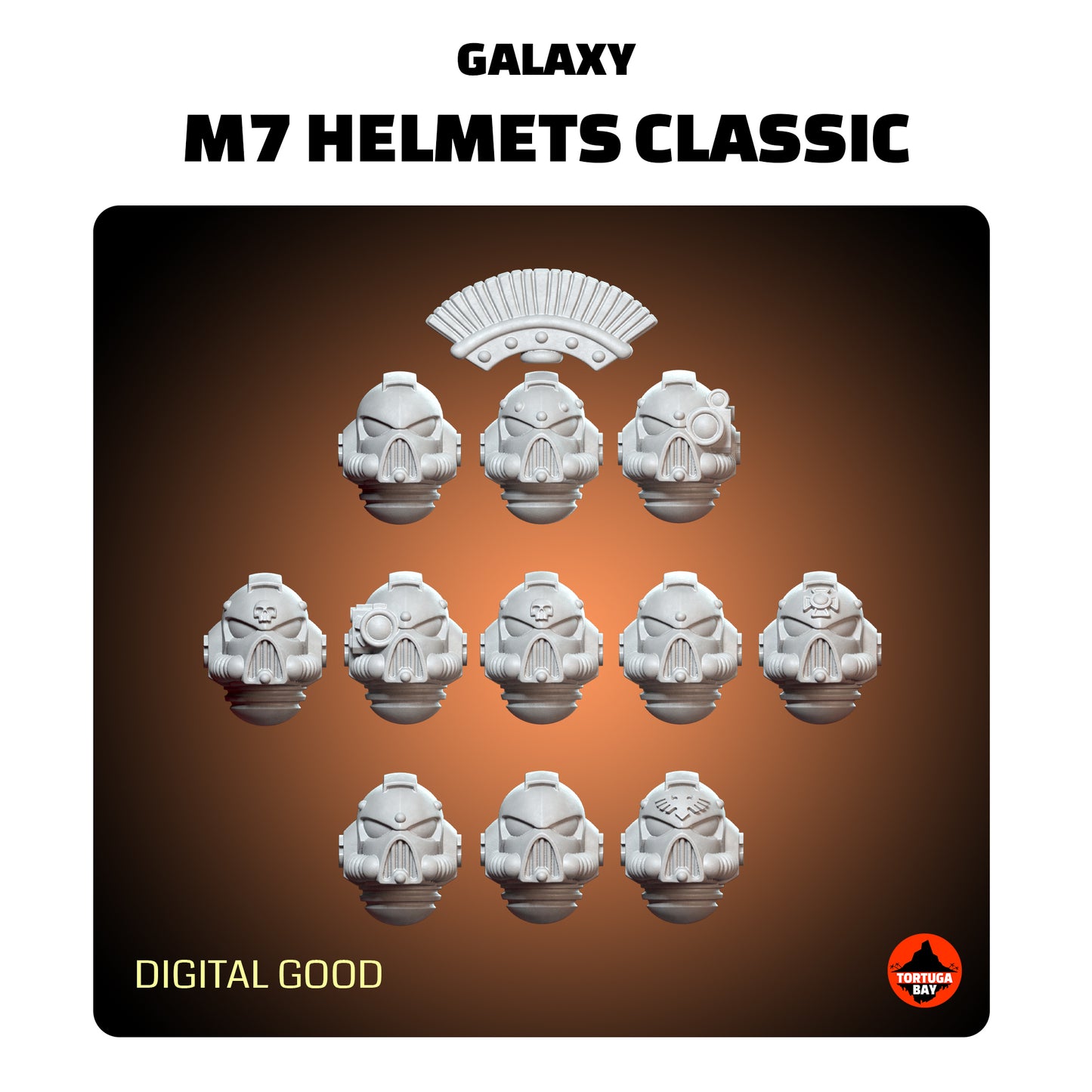 M7 Classic Helmets | Galaxy Marines Bits (11) - MKVII Battle Brothers - Tortugabay - 3d Printed Mini Marines