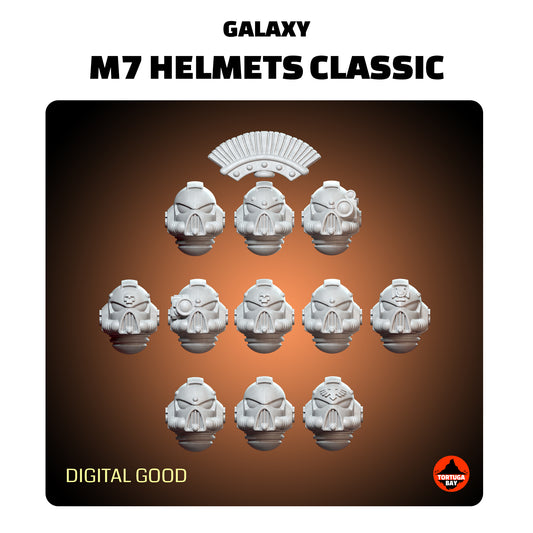 M7 Classic Helmets | Galaxy Marines Bits (11) - MKVII Battle Brothers - Tortugabay - 3d Printed Mini Marines