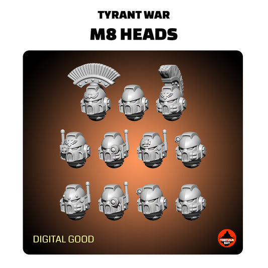 M8 Helmets | Galaxy Marines Bits (10) - MKVIII Battle Brothers - Tortugabay - 3D Printed Mini Marines