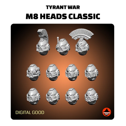 M8 Classic Helmets | Galaxy Marines Bits (10) - MKVIII Battle Brothers - Tortugabay - 3D Printed Mini Marines