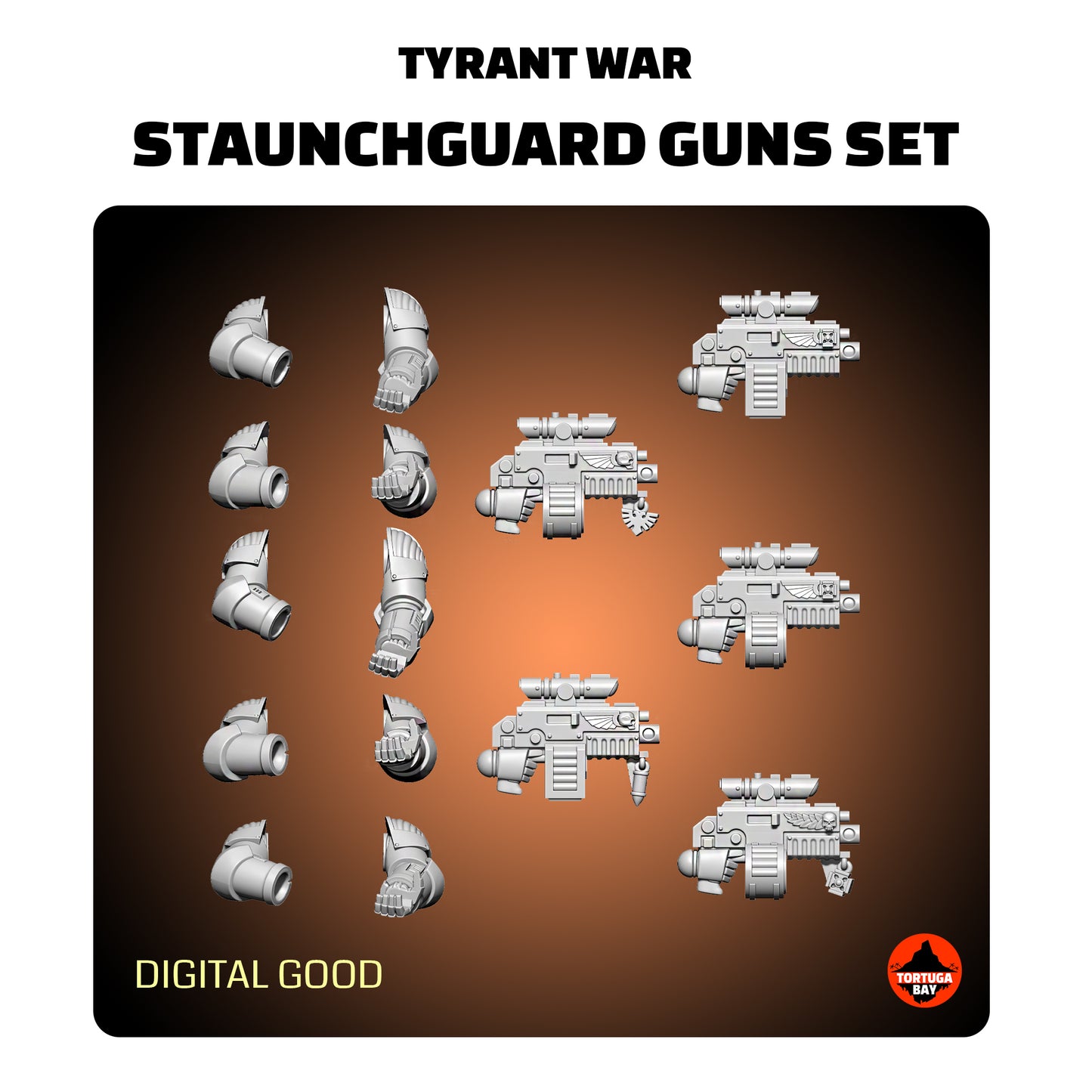 M7 Staunchguard Veteran Guns | Galaxy Marines Bits (10) - MKVII Battle Brothers - Tortugabay - 3D Printed Mini Marines