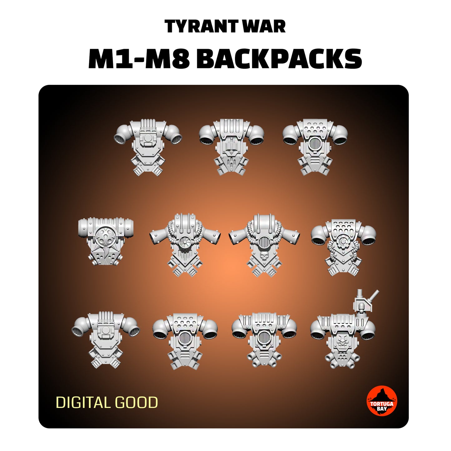 M1-M8 Backpacks | Galaxy Marines Bits (10) - Battle Brothers- Tortugabay - 3D Printed Mini Marines