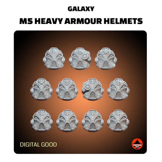 M5 Heavy Helmets | Galaxy Marines Bits (10) - MKV Battle Brothers - Tortugabay - 3D Printed Mini Marines