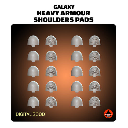 M6 Heavy Shoulder Pads | Galaxy Marines Bits (20) - Battle Brothers- Tortugabay - 3D Printed Mini Marines