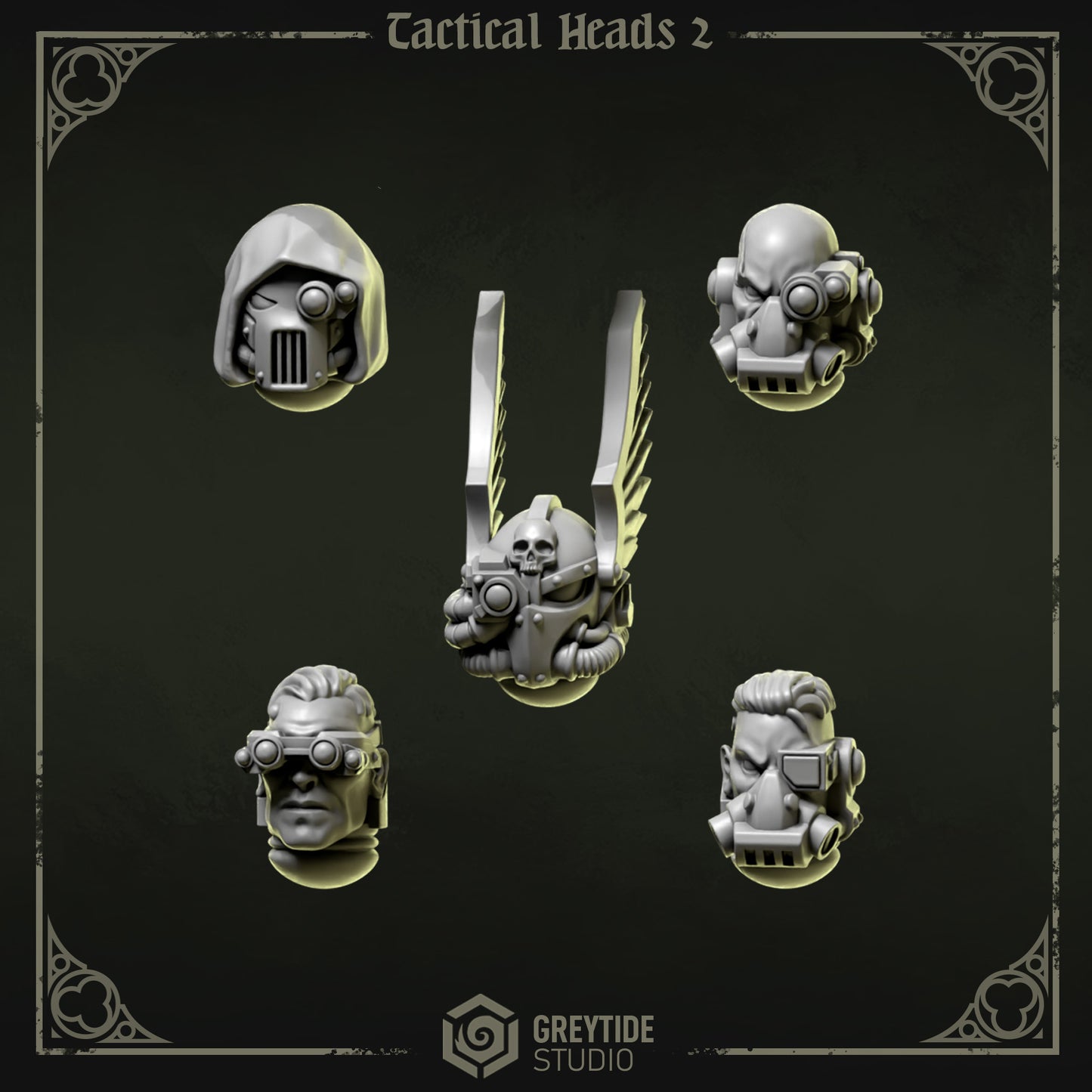 Tactical Heads 2 Eternal Pilgrims | (5) - Battle Brothers - Greytide - Miniatures