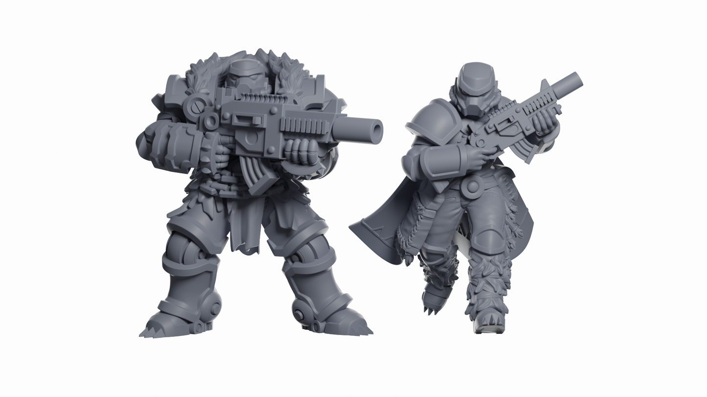 Wolf Trackers Squad | Space Bears (10) - Human Defense Force - Tabletop Time - 3D Printed Mini Marines