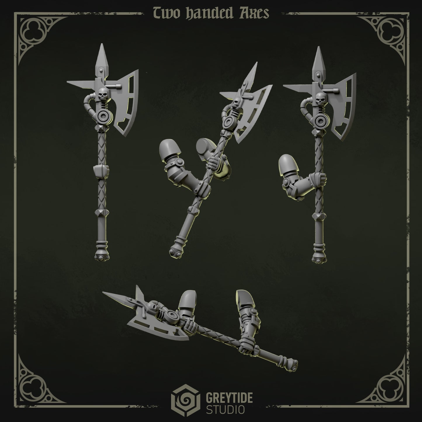 Two Handed Axes Eternal Pilgrims | (5) - Battle Brothers - Greytide - Miniatures