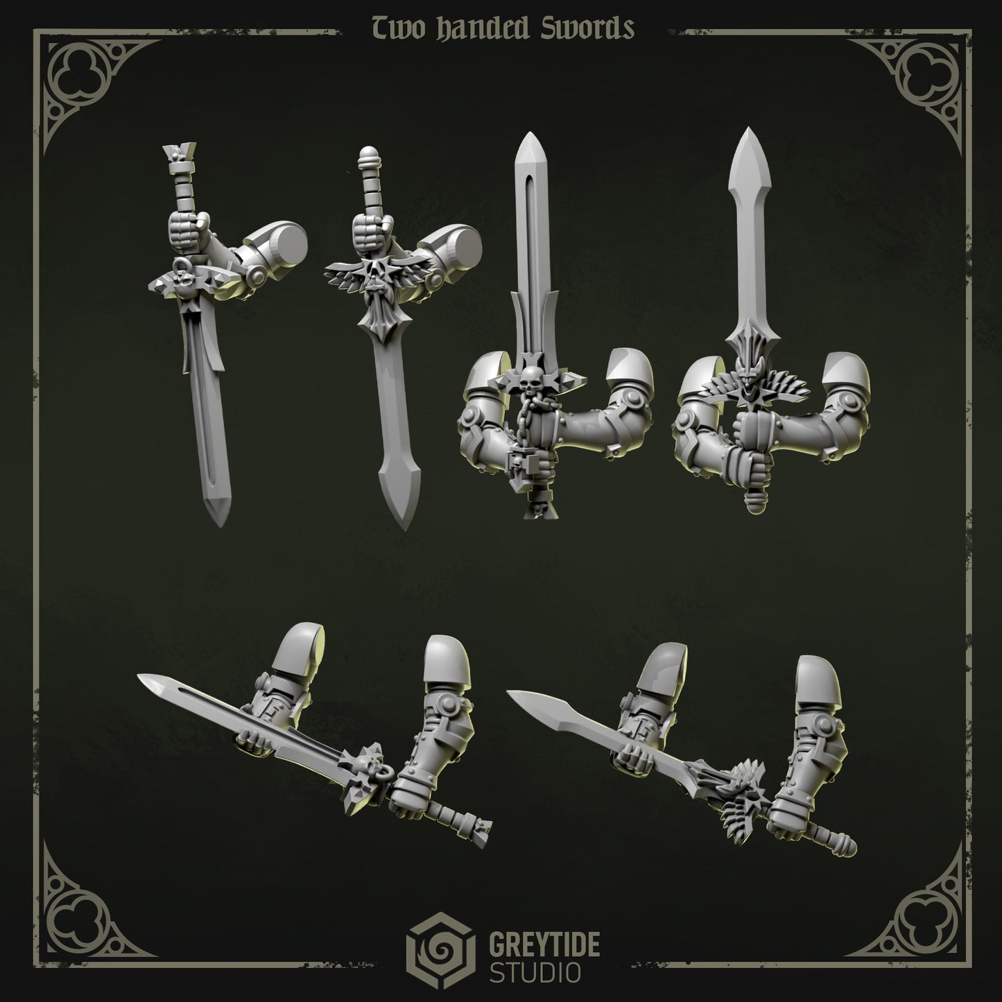 Two Handed Swords Eternal Pilgrims | (5) - Battle Brothers - Greytide - Miniatures