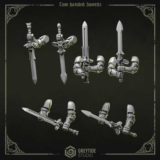 Two Handed Swords Eternal Pilgrims | (5) - Battle Brothers - Greytide - Miniatures