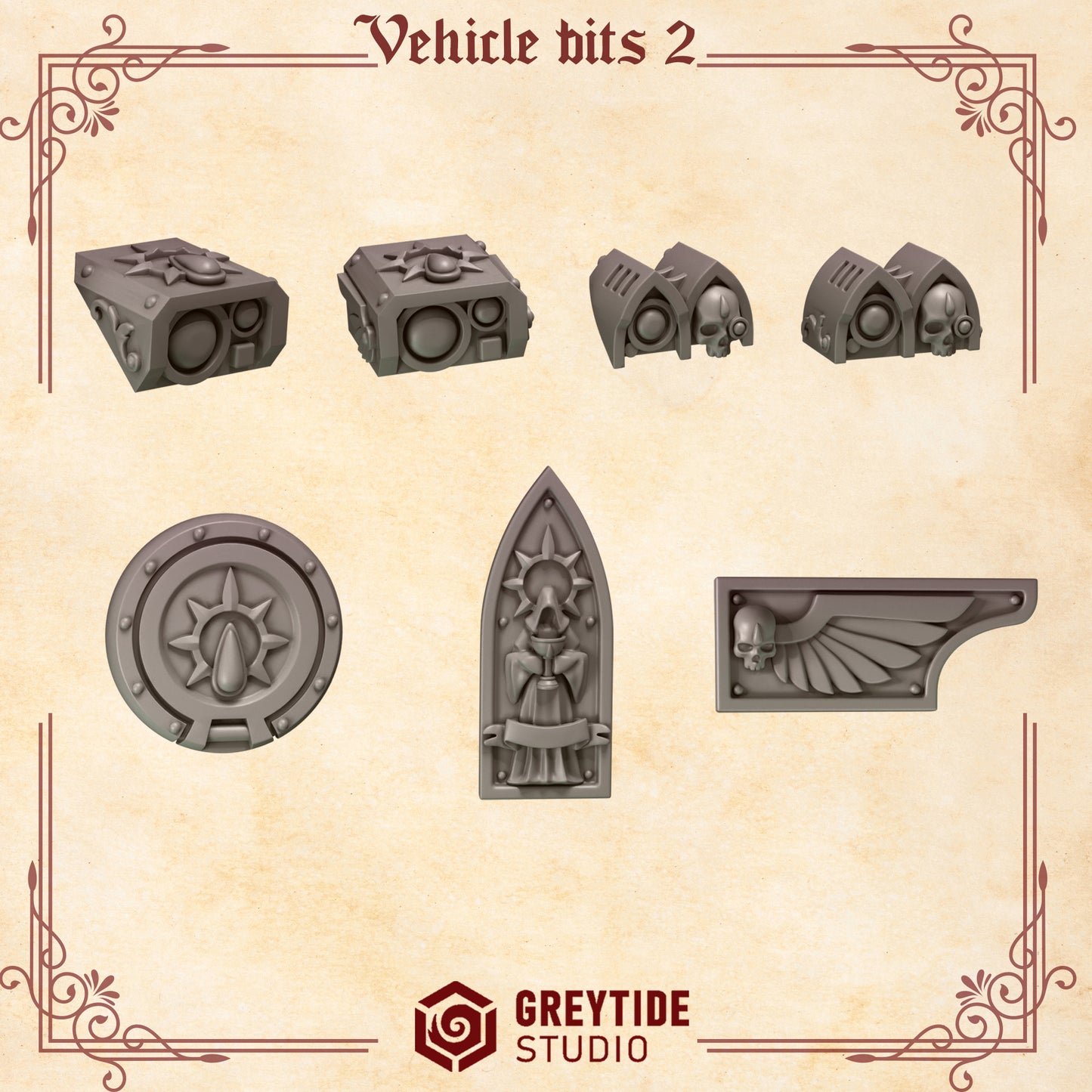 Vehicle Bits Decorations Crimson Lords | (Pack) - Battle Brothers - Greytide - Miniatures