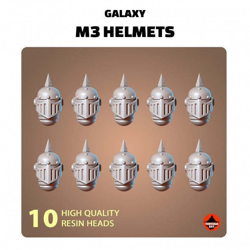 M3 Peaked Helmets | Galaxy Marines Bits (10) - MKIII Battle Brothers- Tortugabay - 3d Printed Mini Marines