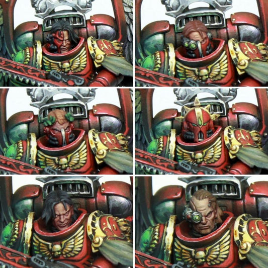 Heads 1 Crimson Lords | (5) - Battle Brothers - Greytide - Miniatures