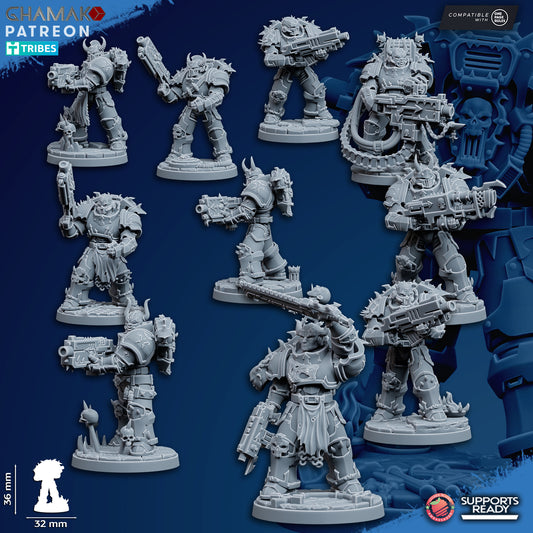 Traitor Militum | Heretic Knights (10)  - Havoc Brothers - Ghamak - 3D Printed Mini Marines