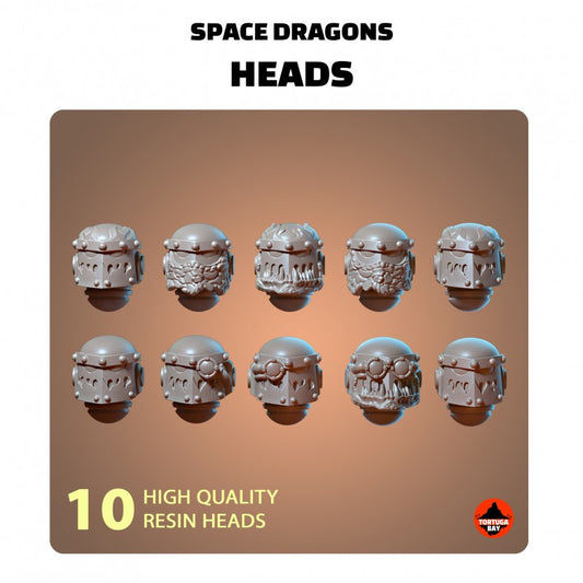 M3 Dragon Helmets | Galaxy Marines Bits (10) - MKIII Battle Brothers- Tortugabay - 3d Printed Mini Marines