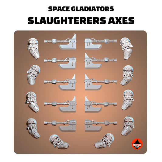 Slaughterer's Power Axes | Chaos Knights Bits (5) - Havoc Brothers - Tortugabay - 3d Printed Mini Marines