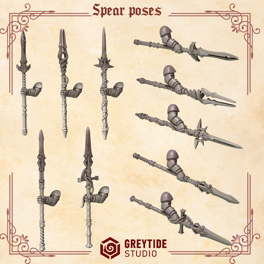Spears Poses 1 Crimson Lords | (10) - Battle Brothers - Greytide - Miniatures
