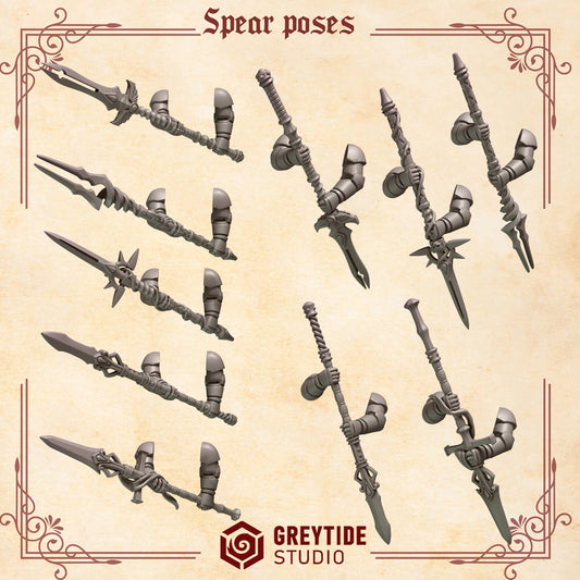 Spears Poses 2 Crimson Lords | (10) - Battle Brothers - Greytide - Miniatures
