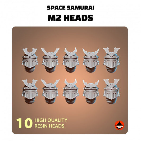 M2 Samurai Helmets | Galaxy Marines Bits (10) - MKII Battle Brothers - Tortugabay - 3d Printed Mini Marines